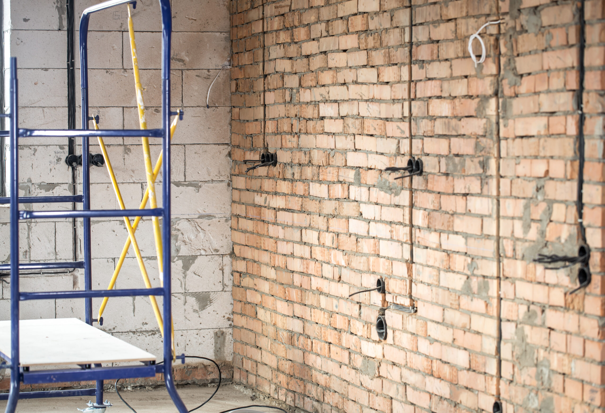 Services at the construction site, repair work. house and house renovation concept.