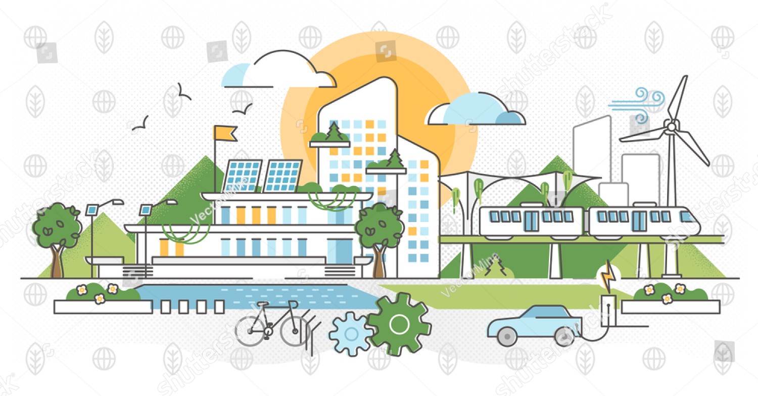 Restoration stock vector green infrastructure vector illustration ecological city in outline concept factory and 1603198165 (1)