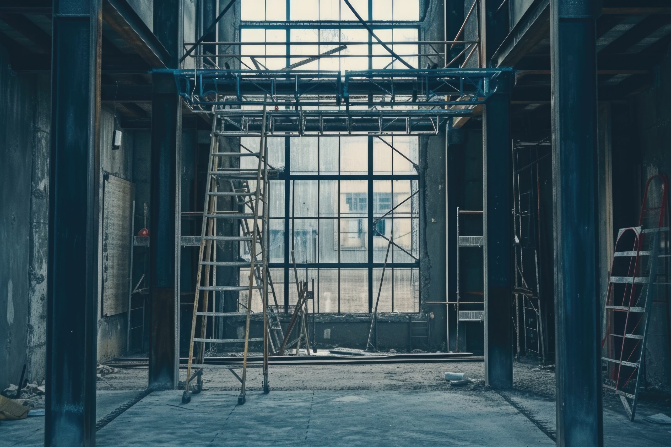 Services view modern construction site
